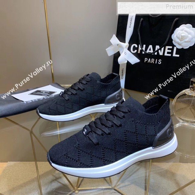 Chanel Quilted Knit Fabric Sneakers G35549 Black 2020 (MD-9121223)