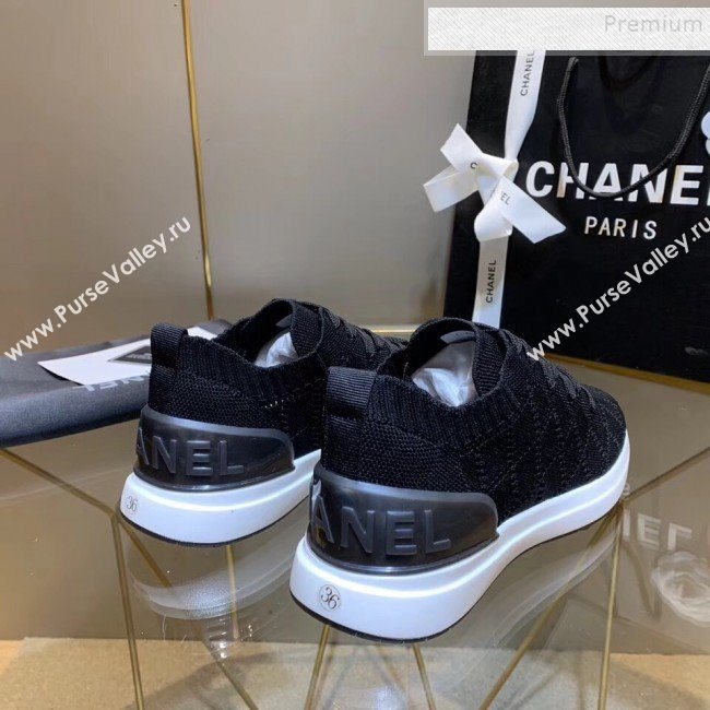 Chanel Quilted Knit Fabric Sneakers G35549 Black 2020 (MD-9121223)