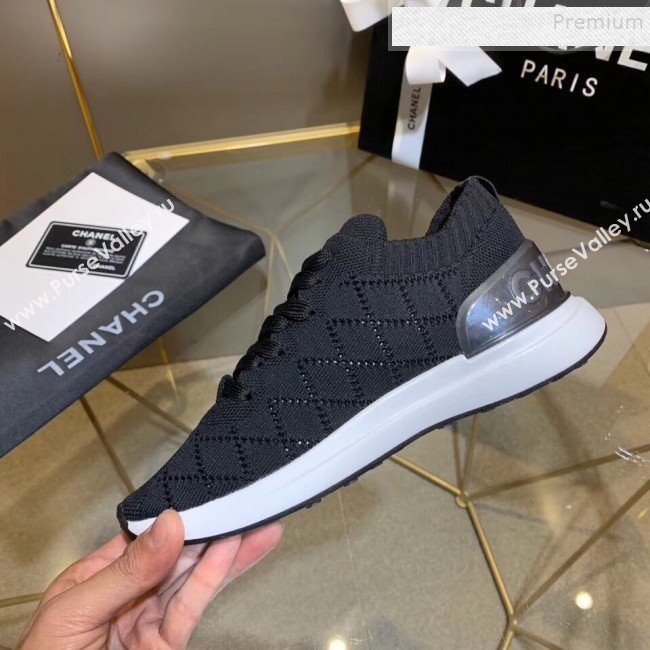 Chanel Quilted Knit Fabric Sneakers G35549 Black 2020 (MD-9121223)