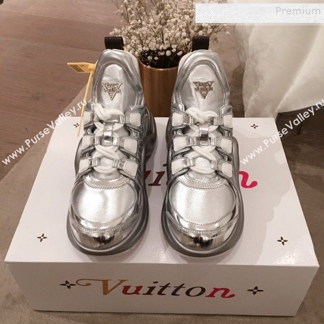 Louis Vuitton LV Archlight V Signature Metallic Sneaker All Silver 2020 (KL-9121232)