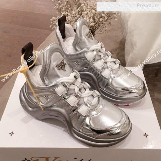 Louis Vuitton LV Archlight V Signature Metallic Sneaker All Silver 2020 (KL-9121232)