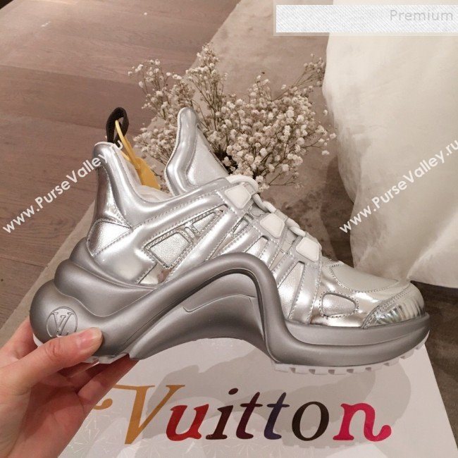 Louis Vuitton LV Archlight V Signature Metallic Sneaker All Silver 2020 (KL-9121232)