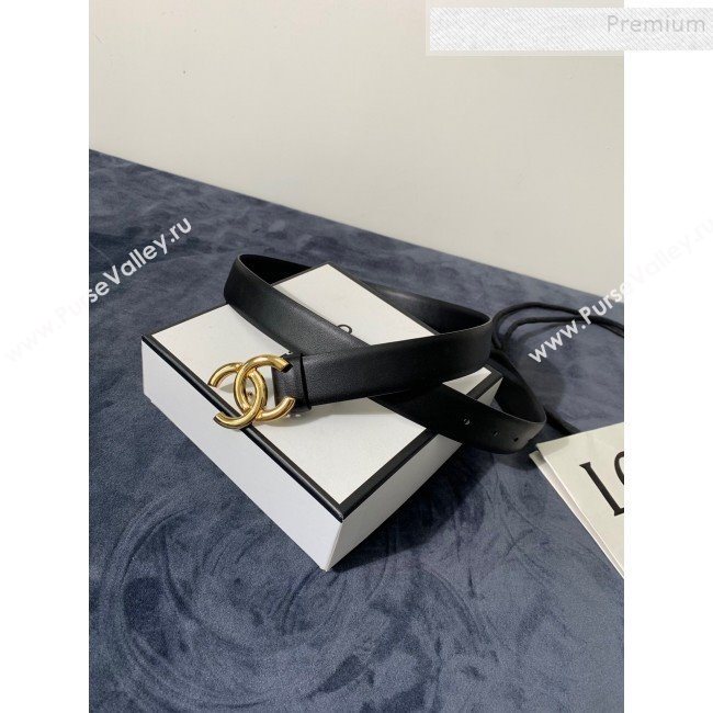 Chanel Reversible Calfskin Belt 30mm with CC Buckle Black/Gold (99-9121241)