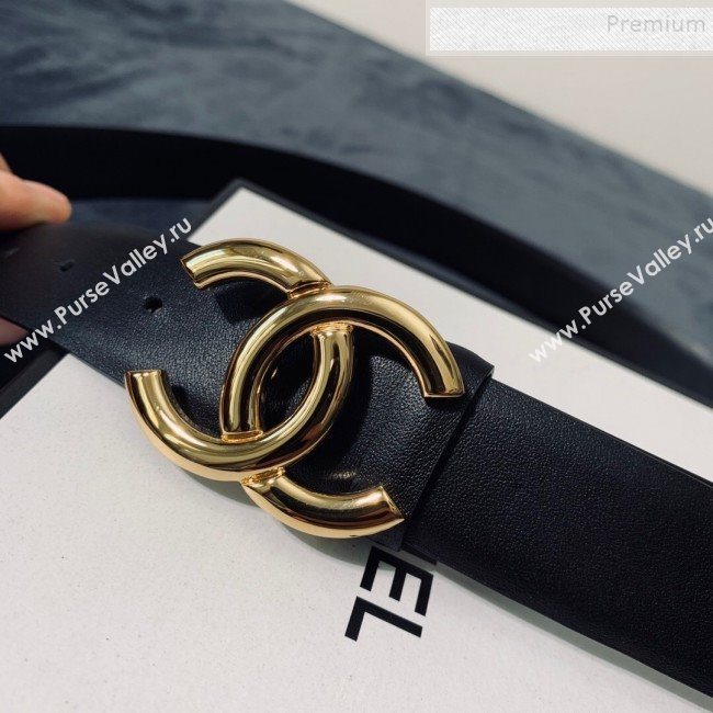 Chanel Reversible Calfskin Belt 30mm with CC Buckle Black/Gold (99-9121241)