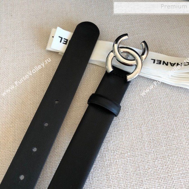 Chanel Reversible Calfskin Belt 30mm with CC Buckle Black/Silver (99-9121242)