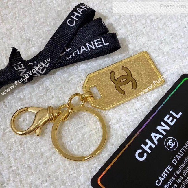 Chanel Metal Tag Bag Charm and Key Holder Gold 2019 (YF-9121248)