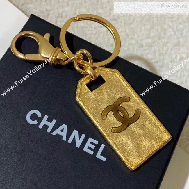 Chanel Metal Tag Bag Charm and Key Holder Gold 2019 (YF-9121248)
