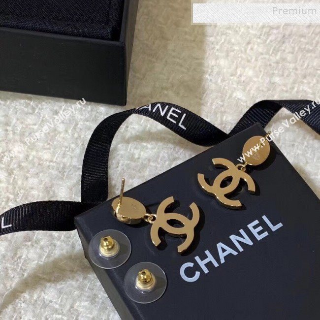 Chanel Stone CC Pendant Short Earrings Blue 2019 (YF-9121256)