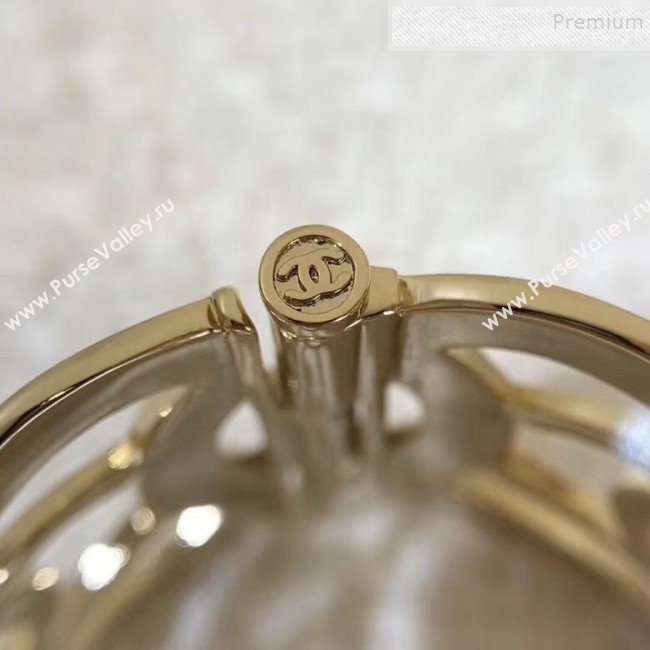 Chanel Cutout Metal Cuff Bracelet AB2655 Gold 2019 (YF-9121258)
