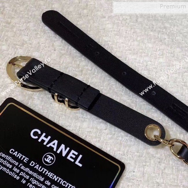 Chanel Pearl Leather Chain Belt AA0594 Black 2019 (YF-9121259)