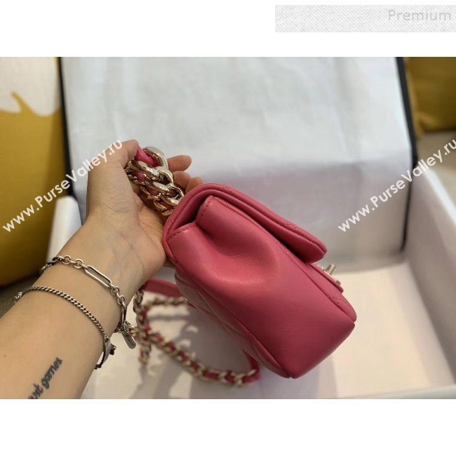 Chanel Quilted Lambskin Medium Flap Bag with Resin Chain AS1353 Pink 2019 (SMJD-9121301)