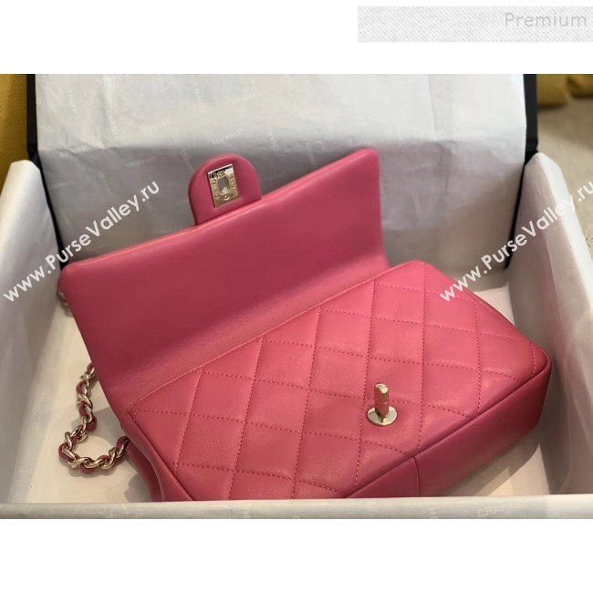 Chanel Quilted Lambskin Medium Flap Bag with Resin Chain AS1353 Pink 2019 (SMJD-9121301)