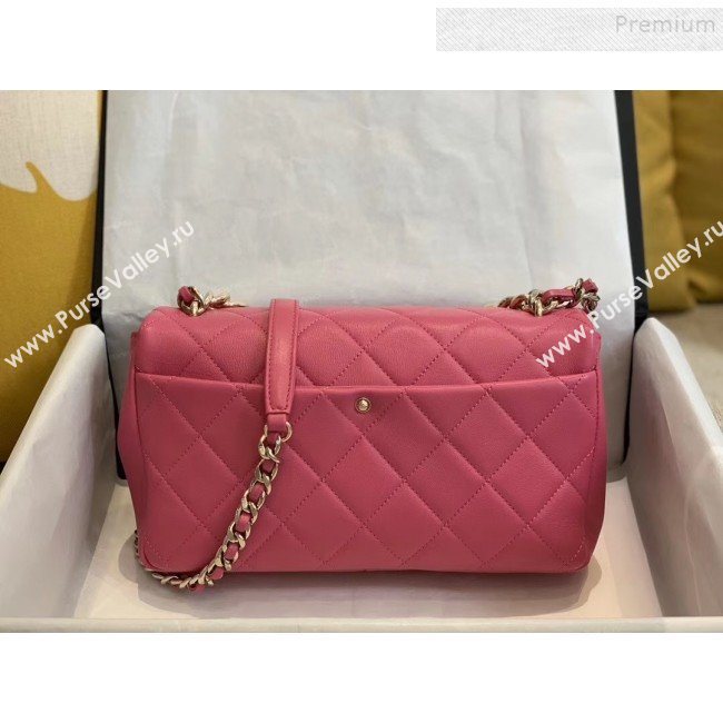 Chanel Quilted Lambskin Large Flap Bag with Resin Chain AS1354 Pink 2019 (SMJD-9121306)