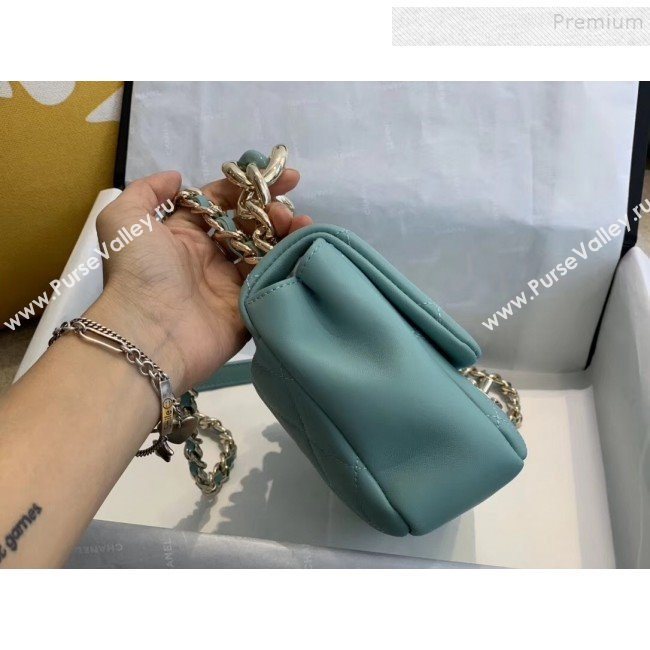 Chanel Quilted Lambskin Medium Flap Bag with Resin Chain AS1353 Light Blue 2019 (SMJD-9121302)