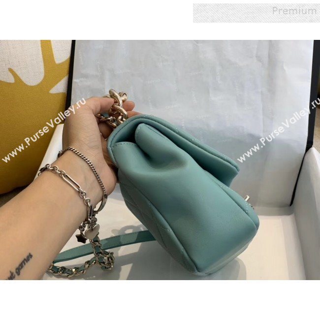 Chanel Quilted Lambskin Large Flap Bag with Resin Chain AS1354 Light Blue 2019 (SMJD-9121307)