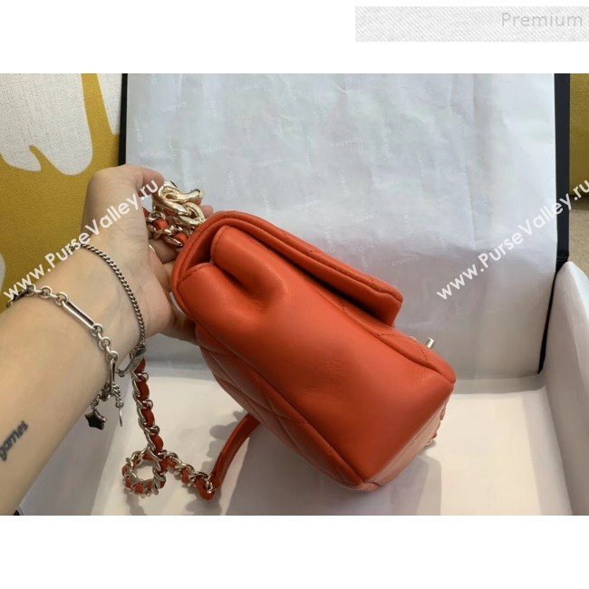 Chanel Quilted Lambskin Large Flap Bag with Resin Chain AS1354 Orange 2019 (SMJD-9121309)