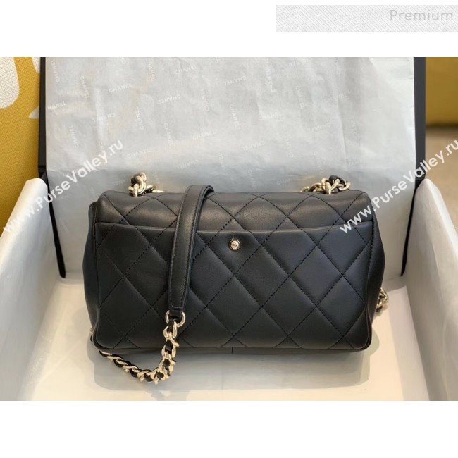 Chanel Quilted Lambskin Medium Flap Bag with Resin Chain AS1353 Black 2019 (SMJD-9121305)