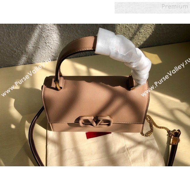 Valentino Small VSLING Grainy Calfskin Top Handle Bag 0530S Pink 2019 (JD-9121108)