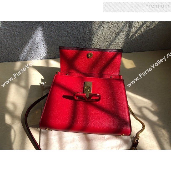 Valentino Small VSLING Grainy Calfskin Top Handle Bag 0530S Red 2019 (JD-9121109)