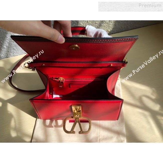 Valentino Small VSLING Grainy Calfskin Top Handle Bag 0530S Red 2019 (JD-9121109)