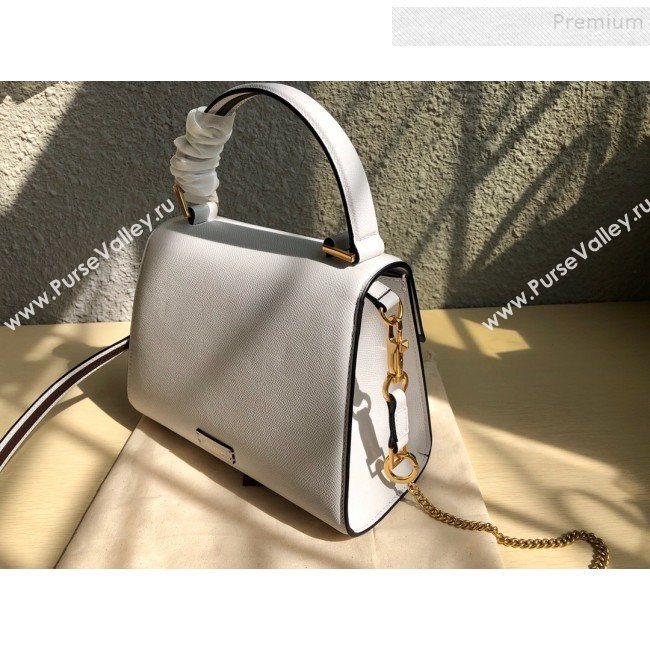 Valentino Small VSLING Grainy Calfskin Top Handle Bag 0530S White 2019 (JD-9121111)