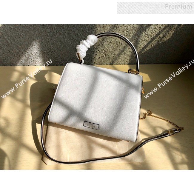 Valentino Small VSLING Grainy Calfskin Top Handle Bag 0530S White 2019 (JD-9121111)