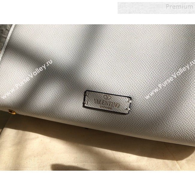 Valentino Small VSLING Grainy Calfskin Top Handle Bag 0530S White 2019 (JD-9121111)