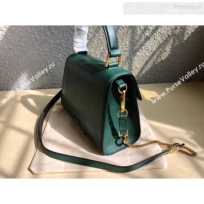 Valentino Small VSLING Grainy Calfskin Top Handle Bag 0530S Green 2019 (JD-9121110)