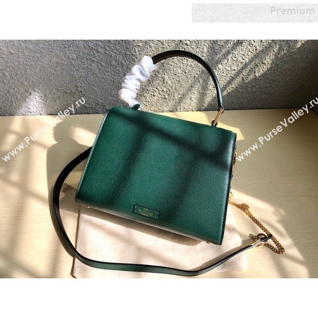 Valentino Small VSLING Grainy Calfskin Top Handle Bag 0530S Green 2019 (JD-9121110)