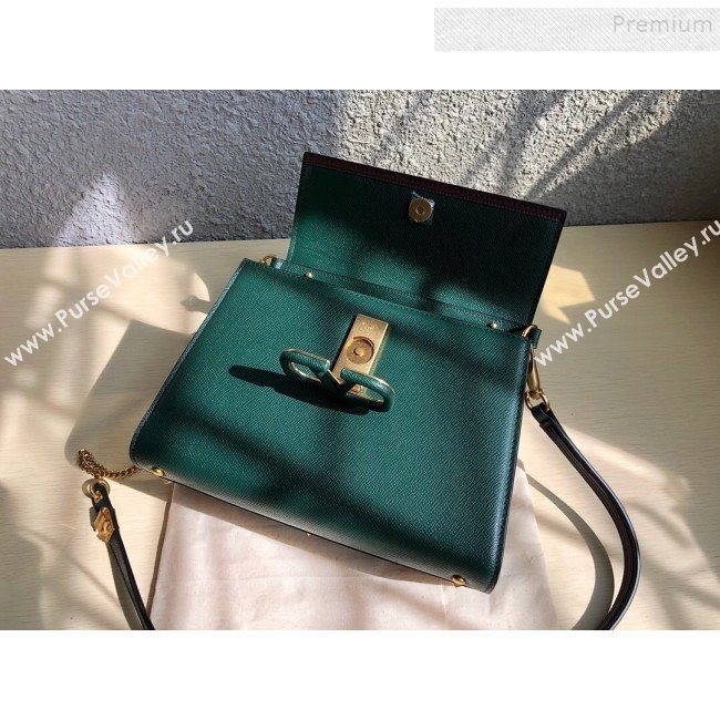 Valentino Small VSLING Grainy Calfskin Top Handle Bag 0530S Green 2019 (JD-9121110)