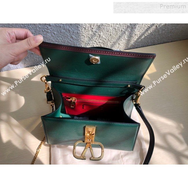 Valentino Small VSLING Grainy Calfskin Top Handle Bag 0530S Green 2019 (JD-9121110)