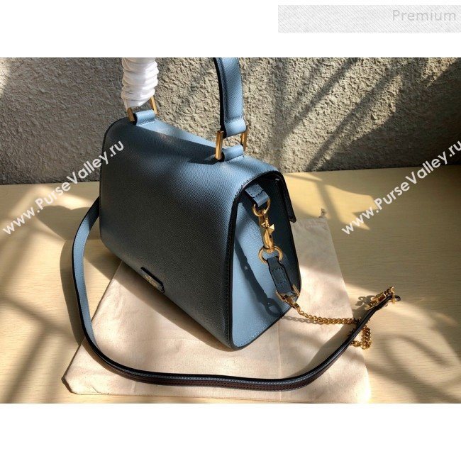 Valentino Small VSLING Grainy Calfskin Top Handle Bag 0530S Blue 2019 (JD-9121112)