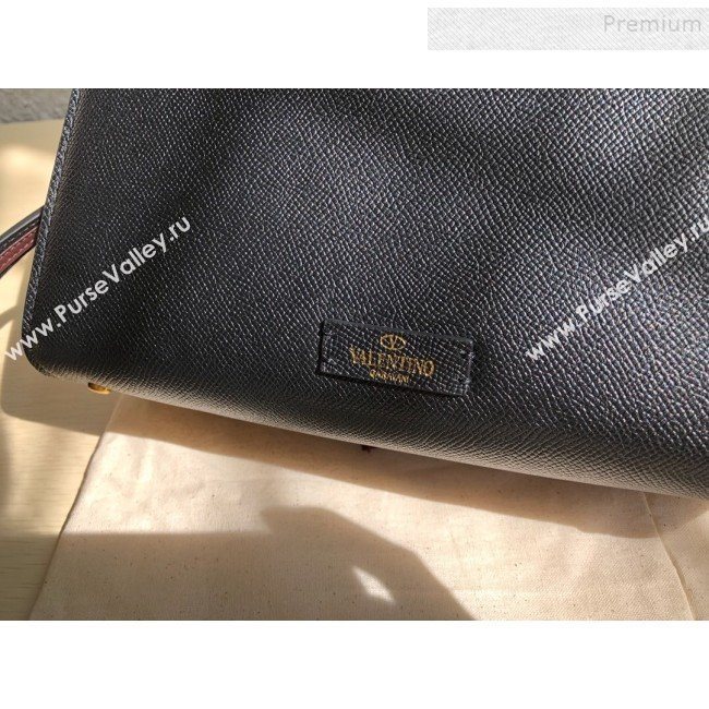 Valentino Small VSLING Grainy Calfskin Top Handle Bag 0530S Black 2019 (JD-9121113)