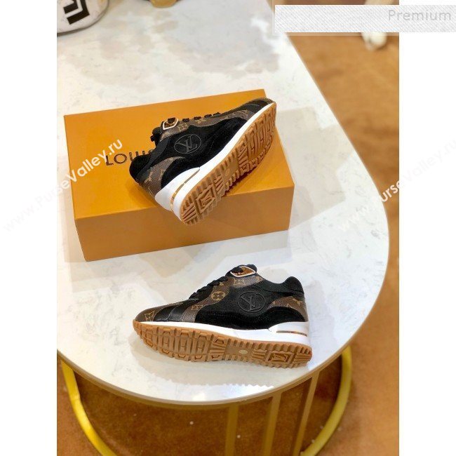 Louis Vuitton Run Away Suede LV Circle Sneakers Black 2020 (SIYA-9121140)