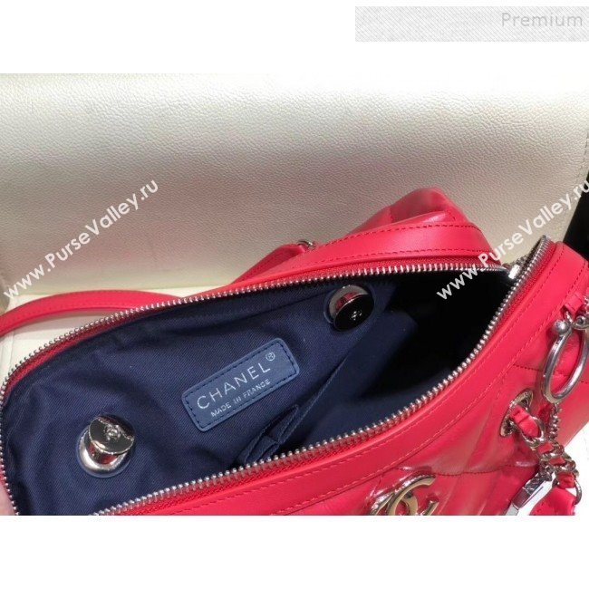 Chanel Quilted Calfskin Small Bowling Bag AS1321 Red/Silver 2019 (SMJD-9121316)