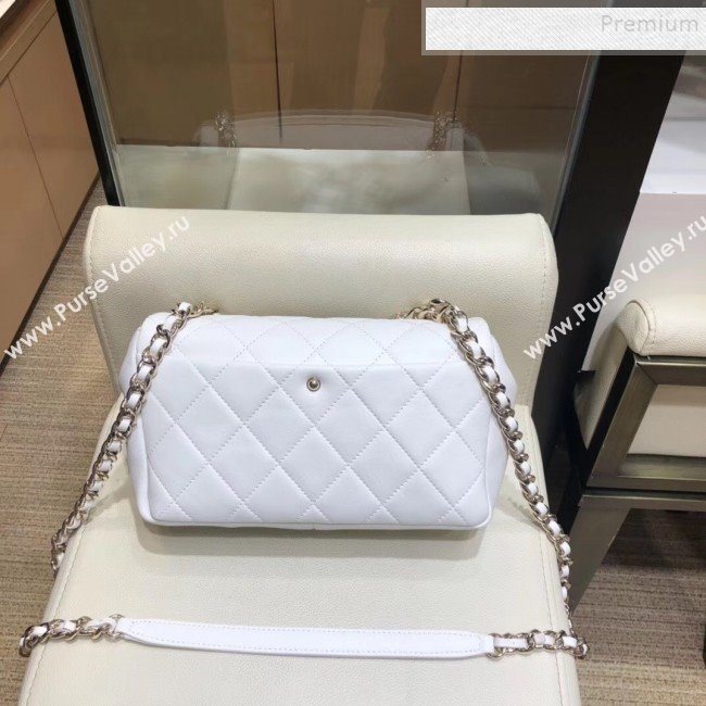 Chanel Quilted Lambskin Flap Bag with Resin Chain AS1353 White 2019 (SMJD-9121317)
