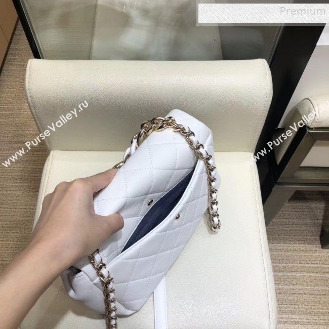 Chanel Quilted Lambskin Flap Bag with Resin Chain AS1353 White 2019 (SMJD-9121317)