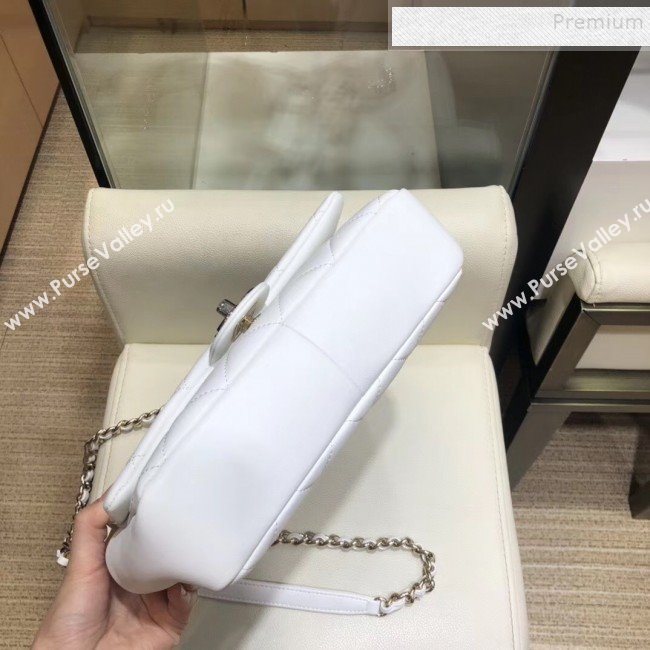 Chanel Quilted Lambskin Flap Bag with Resin Chain AS1353 White 2019 (SMJD-9121317)