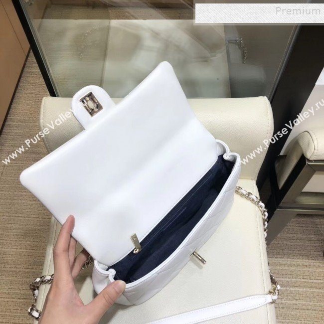 Chanel Quilted Lambskin Flap Bag with Resin Chain AS1353 White 2019 (SMJD-9121317)