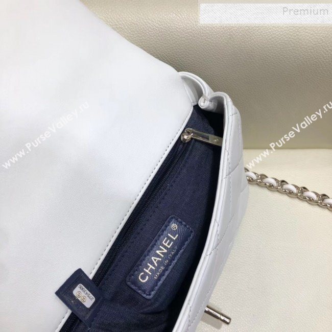 Chanel Quilted Lambskin Flap Bag with Resin Chain AS1353 White 2019 (SMJD-9121317)