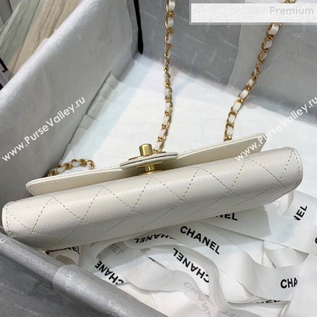 Chanel Quilted Leather Pearl Clutch with Chain AP1001 White 2019 (KAIS-9121318)