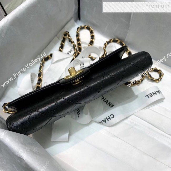 Chanel Quilted Leather Pearl Clutch with Chain AP1001 Black 2019 (KAIS-9121319)