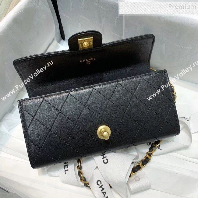 Chanel Quilted Leather Pearl Clutch with Chain AP1001 Black 2019 (KAIS-9121319)
