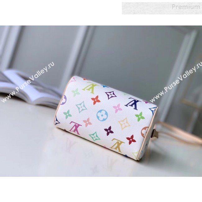 Louis Vuitton Colored Monogram Nano Speedy Top Handle Bag M61252 White 2019 (KIKI-9121324)
