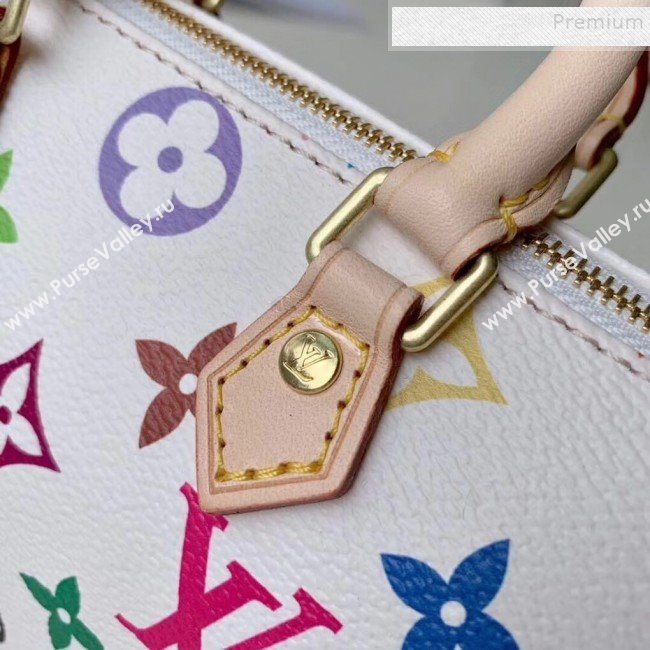 Louis Vuitton Colored Monogram Nano Speedy Top Handle Bag M61252 White 2019 (KIKI-9121324)