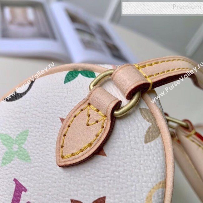 Louis Vuitton Colored Monogram Nano Speedy Top Handle Bag M61252 White 2019 (KIKI-9121324)