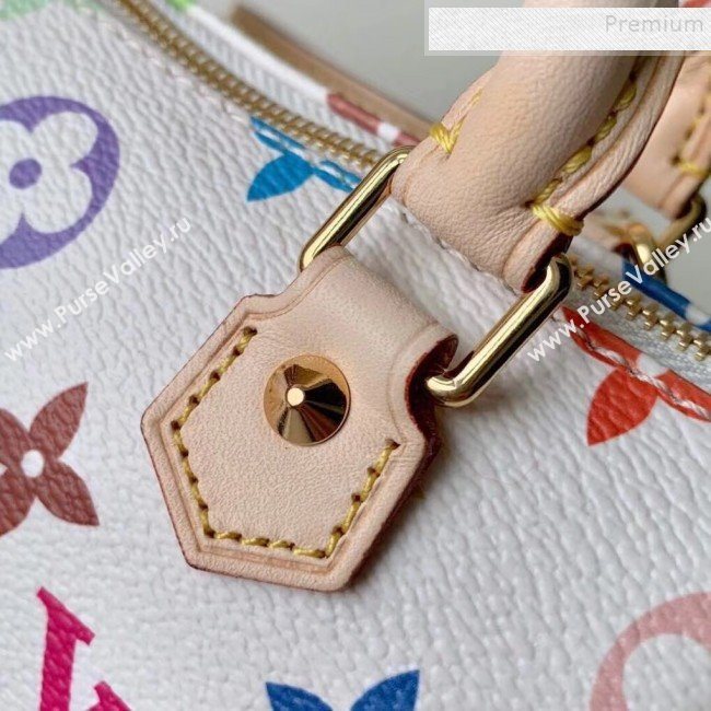 Louis Vuitton Colored Monogram Nano Speedy Top Handle Bag M92645 White 2019 (KIKI-9121325)