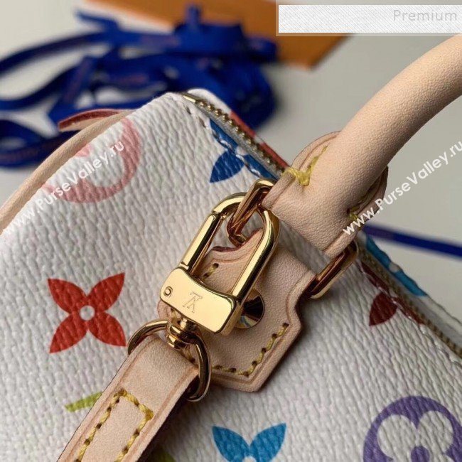 Louis Vuitton Colored Monogram Nano Speedy Top Handle Bag M92645 White 2019 (KIKI-9121325)