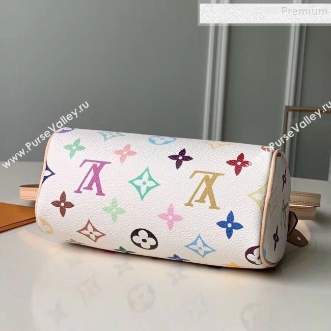 Louis Vuitton Colored Monogram Nano Speedy Top Handle Bag M92645 White 2019 (KIKI-9121325)