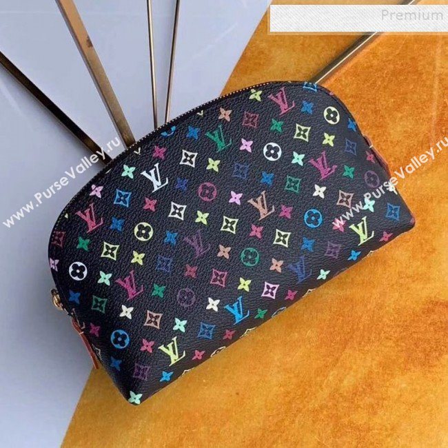 Louis Vuitton Colored Monogram Canvas Cosmetic Bag M47354 Black (KIKI-9121329)